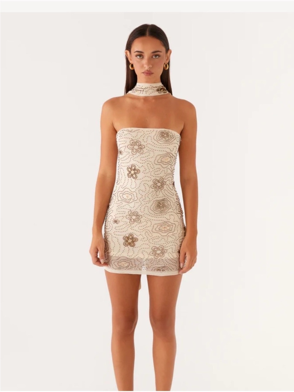 Peppermayo Venus Mini Dress Light Beige Size US 4 - Picture 3 of 3